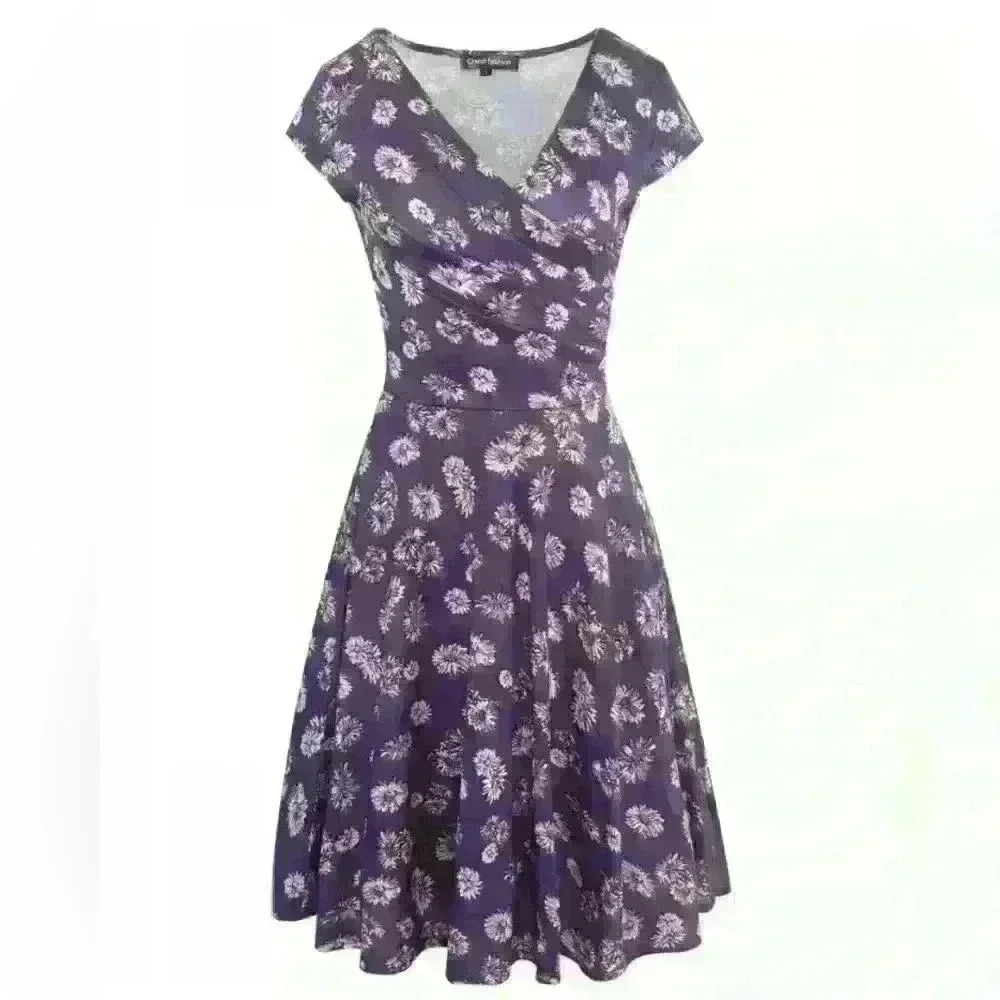 Oxiuly fashion women's extra large purple white floral sundress new with tags